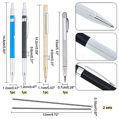 Penna per la lavorazione del vetro in acciaio al tungsteno e 2 matita per schizzi in grafite e penna per incisione in lega e 2 set di mine per matita&nbsp;TOOL-NB0001-84