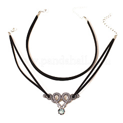 Женское ожерелье-чокер из искусственной замши с подвеской в виде змеи из сплава и смолы FS-WGB9EBF-01