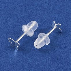 999 feine Silber-Ohrstecker für Damen&nbsp;EJEW-S215-30S-04