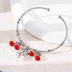 Pulseras de puño con micropavé de latón y circonitas cúbicas transparentes&nbsp;BJEW-M075-01P