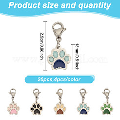 20 шт. 5-х цветные эмалевые подвесные маркеры для стежков из нержавеющей стали 304 HJEW-GO00006