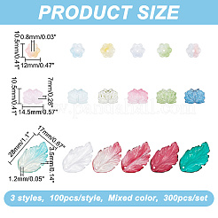 300шт 3 стильные стеклянные подвески&nbsp;GLAA-AR0001-43