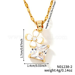 Осенняя европейская и американская мода: ожерелья с подвесками в виде клевера и ветряной мельницы из латуни с прозрачными кубическими цирконами VY0844-2