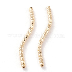 真鍮製チューブビーズ  長持ちメッキ  カーブビーズ  24KGP本金メッキ  25x1.5mm  穴：0.8mm&nbsp;KK-Y003-84C-G