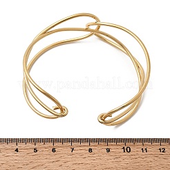 女性用304ステンレススチールカフバングル  ゴールドカラー  内径：2-1/2x2-1/8インチ（6.4x5.3cm）&nbsp;BJEW-Z150-01G-03
