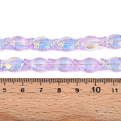 Прозрачность гальванизированные стеклянные бусины нити&nbsp;GLAA-T023-40A-04