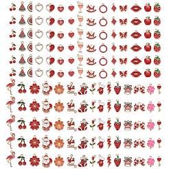 60шт 30 стиля подвески из сплава с эмалью ENAM-LS0001-03LG