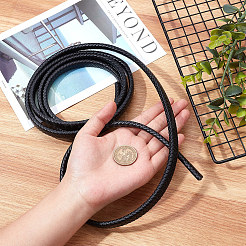 Плоский плетеный кожаный шнур&nbsp;WL-WH0003-09B