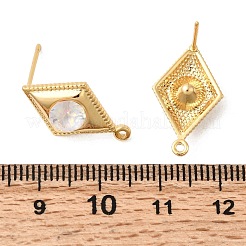 Стеклянная серьга-гвоздик KK-P340-15G-03