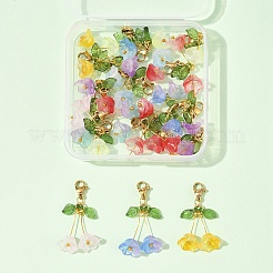 18шт 9-х цветный стеклянный подвесной декор в виде колокольчика HJEW-FS00037