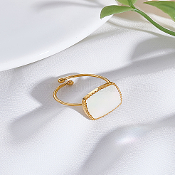 1 квадратное манжетное кольцо из нержавеющей стали&nbsp;RJEW-LP0002-27