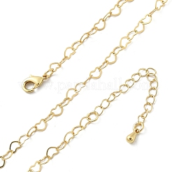 Messing Herz Link Kette Halsketten&nbsp;NJEW-A042-10G
