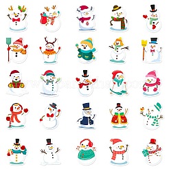 Рождественская тема 50 шт. бумажные самоклеящиеся наклейки с картинками AJEW-S036-15