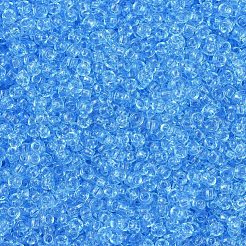 MIYUKIラウンドロカイユビーズ  日本製シードビーズ  （rr148)透明アクア  11/0  2x1.3mm  穴：0.8mm  約1100PCS /ボトル  10 G /ボトル&nbsp;SEED-JP0008-RR0148