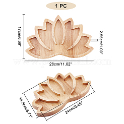 Supports d'affichage en cristal de lotus en bois&nbsp;AJEW-WH0258-231