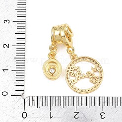 Pendenti in ottone con micro pavé di zirconi trasparenti per la festa della mamma&nbsp;KK-H268-06G-02