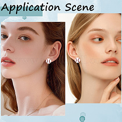 4 пара серег-гвоздиков из сплава в виде спортивного мяча для женщин&nbsp;EJEW-BBC0001-52A