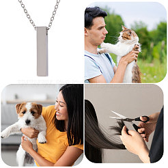 Collane con ciondolo rettangolare in acciaio inossidabile 304 per urna portaceneri&nbsp;NJEW-WH0036-031P