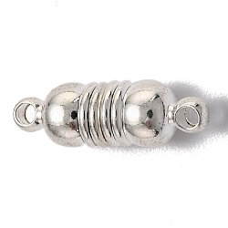 Cierres magnéticos de latón con bucles, oval, plata, 18x6mm, agujero: 1.6 mm