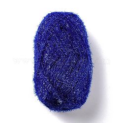 ポリエステルかぎ針編みの糸  きらめくスクラブ糸  食器洗い用  布巾  編み物を飾る工芸品  ブルー  10~13x0.5mm  218.72ヤード（200m）/ロール