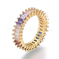 Messing Mikro ebnen Zirkonia Ringe, Farbig, golden, Größe 7, 17 mm