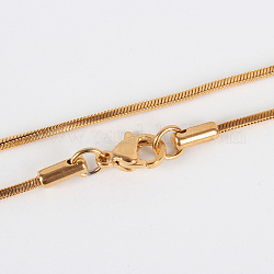304 fabrication de collier de chaîne de serpent en acier inoxydable, avec fermoir pince de homard, or, 17.7 pouce (45 cm)