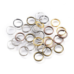 Anelli di ferro spezzati, anelli di salto a doppio anello, colore misto, 8x1.4mm, diametro interno: 6.6mm, 6 colori, circa 3500pcs/500g