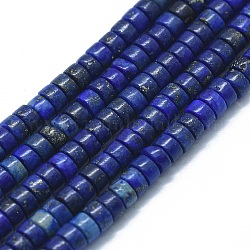 Abalorios de lapislázuli naturales hebras, teñido, Disco redondo plano, 3.8~4.2x2~4.5mm, agujero: 0.8~1 mm, aproximamente 152~180 pcs / cadena, 15.1~15.5 pulgada (38.5~39.5 cm)
