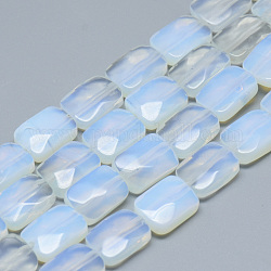 Chapelets de perles d'opalite, facette, rectangle, 11x8x5mm, Trou: 1mm, Environ 18 pcs/chapelet, 7.8 pouce