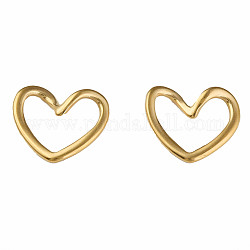 304 Stainless Steel Linking Rings, Heart, Golden, 15x17x3.5mm, Hole: 7x13mm