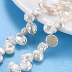 Chapelets de perles en Keshi naturel, perle de culture d'eau douce, pépites, couleur de coquillage, 10~16x9~12x4~9mm, Trou: 0.6mm, Environ 47~49 pcs/chapelet, 14.96 pouce (38 cm)