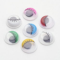 Wiggle plastique yeux écarquillés boutons bricolage accessoires artisanat scrapbooking jouets avec étiquette emplâtre sur le dos, couleur mixte, 10x3mm