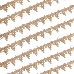 Olycraft 10 verges de dentelle métallique dorée, ruban artisanal pour la mariée, costume, bijoux, artisanat et couture, Motif floral, tan, 2-3/8 pouce (60 mm)