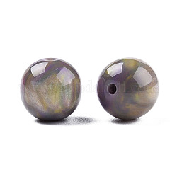 Perles en résine, pierre d'imitation, ronde, flamant, 12x11.5mm, Trou: 1.5~3mm