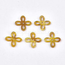 Pendenti in cellulosa acetato (resina), fiore, goldenrod, 27.5x27x2.5~3mm, Foro: 1.2 mm