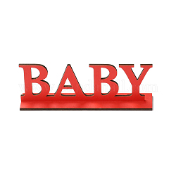 Ensembles de supports d'affichage en bois naturel, mot bébé, rouge, 70.5x200x4.5mm