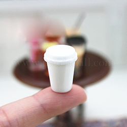 Mini-Kaffeetasse aus Harz, für Puppenstubenzubehör, vorgetäuschte Requisitendekorationen, weiß, 14x17 mm