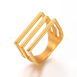 Unisex 304 anelli in acciaio inossidabile, oro, formato 7, 17mm