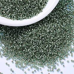 MIYUKI Delica Beads, Cylinder, Japanese Seed Beads, 11/0, (DB2165) Duracoat Silver Lined Dyed Dark Sea Foam, 1.3x1.6mm, Hole: 0.8mm, about 20000pcs/bag, 100g/bag