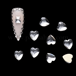 Кабошоны с горным хрусталем, ногтей декоративные аксессуары, граненые, сердце, кристалл, 5.5x5x1.5 мм, 20 шт / пакет