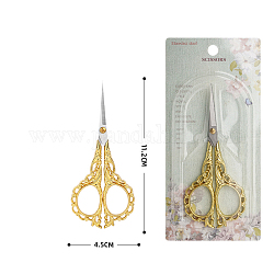 Stainless Steel Scissors, Embroidery Scissors, Sewing Scissors, with Zinc Alloy Handle, Golden & Stainless Steel Color, 112x45mm