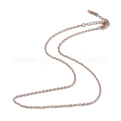 Chapado en iones (ip) 304 collar de cadena de cable de acero inoxidable para hombres y mujeres, oro rosa, 15.94 pulgada (40.5 cm)