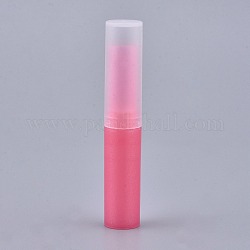 Diy botella vacía de lápiz labial, tubo de brillo de labios, tubo de bálsamo labial, con tapa, color de rosa caliente, 8.3x1.5cm, capacidad: 4ml (0.13 fl. oz)