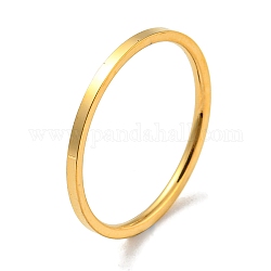 Ионное покрытие (IP) 304, простое кольцо на палец из нержавеющей стали с простой лентой для женщин и мужчин, реальный 18k позолоченный, Размер 5, внутренний диаметр: 15 мм, 1 мм
