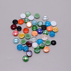 Perles en verre, plat rond, couleur mixte, 16~22x8~8.5mm, environ 32~38 pcs / sachet 