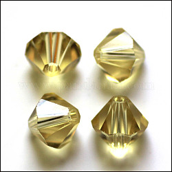 Perles d'imitation cristal autrichien, grade AAA, facette, Toupie, kaki foncé, 3x3mm, Trou: 0.7~0.9mm