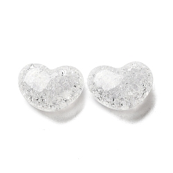 Perline di acrilico trasparente crackle, cuore, chiaro, 12x21x9.5mm, Foro: 2 mm, circa 235pcs/500g