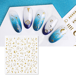 Autocollants à ongle, auto-adhésif, autocollant, 3d stickers, pour les décorations d'ongles, or, 138x90mm
