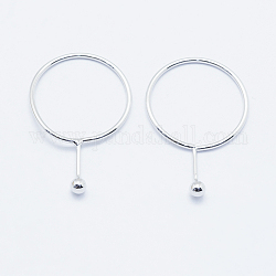 Долговечные латунные соединительные кольца, с круглым шаром, Реальная платина, без никеля , 29.5x19.5x1 мм, 17.5 мм внутренним диаметром