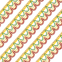15 Yards Polyester-Spitzenband mit Wellenkante, gewellter Spitzenbesatz, Bekleidungszubehör, Farbig, 1 Zoll (25 mm), 15 Meter/Karte